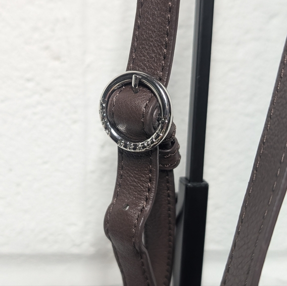 Vera Bradley Drawstring Hobo Bucket Crossbody Red w/ White Stripe Leather Straps - Picture 3 of 4